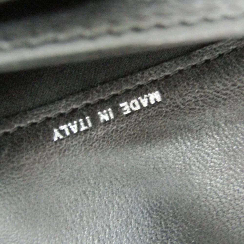 CHANEL black leather